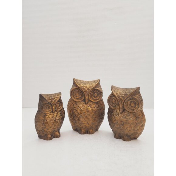 Owl figurine Vintage cast metal wall statuette Animal figurine Bronze Ow… - Picture 6 of 10